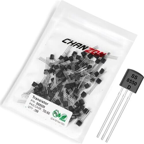 100Pcs SS8550 TO-92 PNP Transistor Bipolar Junction BJT Pwerful SS 8550 TO 92 Triode Tube Fets -1.5A -25V Integrated Circuits