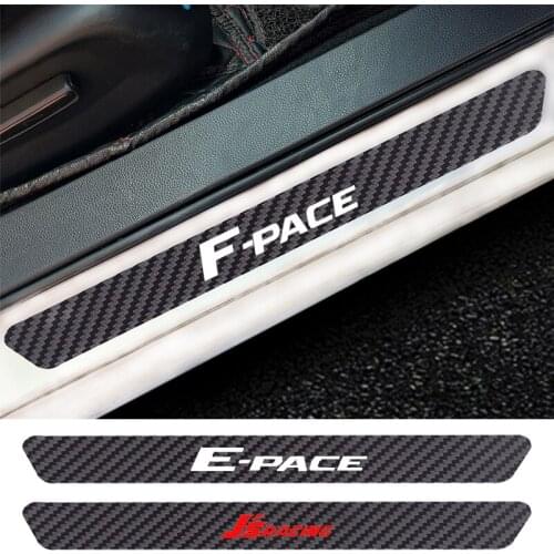 4PCS Car Door Sill Anti kick Stickers Carbon Fiber Auto Door Sticker For Jaguar X-type XE XF XJ XK R-Dynamic car Accessories
