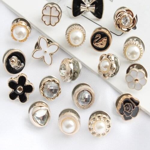 5PCs Pearl Buttons for Clothing Metal Snaps Fastener DIY for Sewing Accessories Buttons Jeans Decorative Buttons Needlework