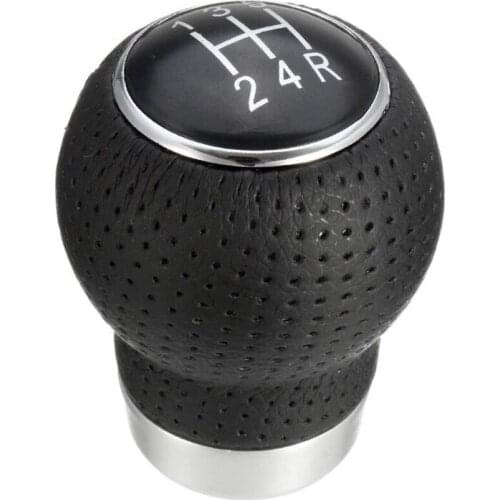 5 Speed Universal Manual Car Gear Shift Knob Shifter Lever Black Pu Leather