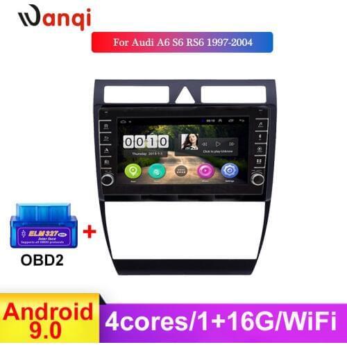 9 inch Knob Stereo Android GPS Navigation Car Radio for Audi A6 S6 RS6 1997-2004 WIFI AUX USB Car Audio Player NO DVD 1 DIN