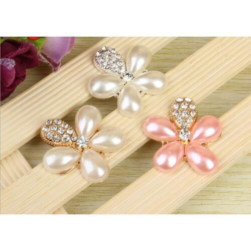 Free Shipping Wholesale 50pcs/lot 31X32mm Rhinestone Flatback Button For Hair Flower Wedding Invitation MEIM002