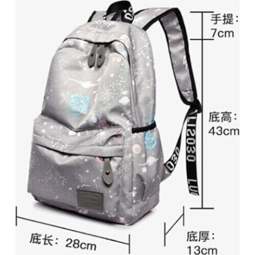 Big capacity Galaxy Star Space Girl Men Women Canvas Backpack Set Junior High School Drawstring Bag Mochila Shoe Bag for Travel