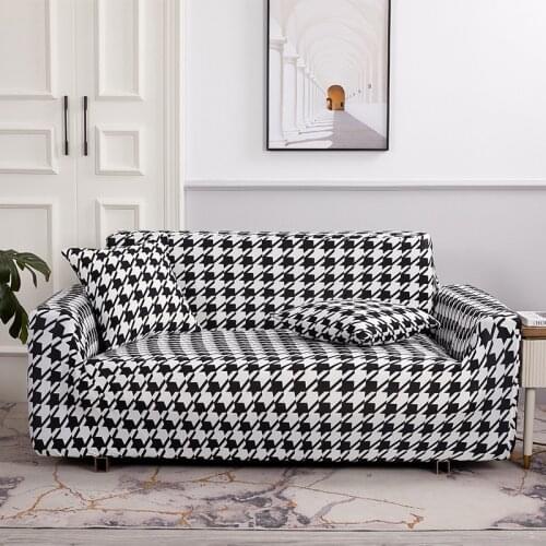 Slipcovers Stretch Plaid Sofa Covers for Living Room Elastic Couch Fully-wrap Couch Chair Cover Anti-dust Furniture Protector