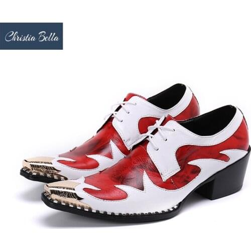 Christia Bella British Mixed Color Birthday Celebration Men Oxford Shoes Male Lace Up Real Leather Dress Shoes Business Brogues