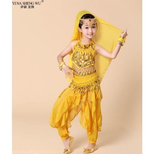Kids Belly Dance Costumes Set Oriental Dance Costumes Kids Bellydance Set Girls Egypt Bollywood Indian Belly Dancing Clothing
