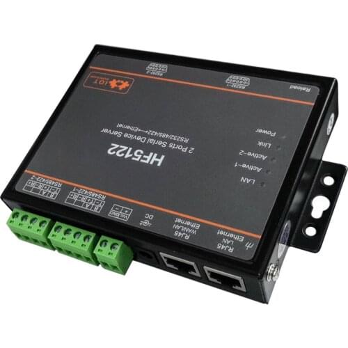 HF5122 RJ45 RS232/485/422 Serial To Ethernet Free RTOS Serial 2 Port Transmission Converter Serial Server