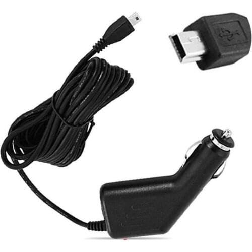 3 Meter 5V 1.5A Curved Mini USB Car Charger Port For Car DVR Camera GPS Video Recorder Input DC 12-24v