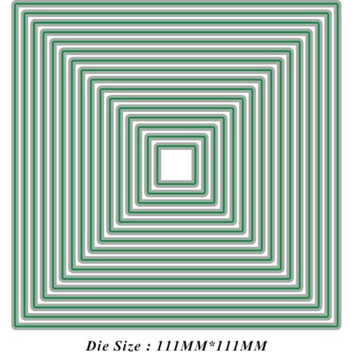 JMCRAFT 3D Solid Line Square Border #3 Metal Cutting Dies DIY Scrapbook Handmade Paper Craft Metal Steel Template Dies