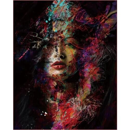 Picture Of The Figure Oil Paintings By Numbers Woman Colorful Acrylic Paints For Adults Drawing HandPainted Home Decoration Wall