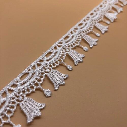 3cm High Quality Polyester Water Soluble Embroidered Lace Trim Sofa Curtain Trimmings Dress Edge