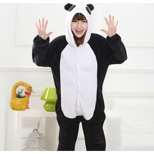 Kungfu Panda Kigurumi Onesie for Adult Animal Man Women Pijamas Flannel Warm Soft Sleepwear Onepiece Winter Jumpsuit Pajama