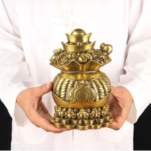 Select size Brass cornucopia copper money ingot Money bag piggy bank ornaments