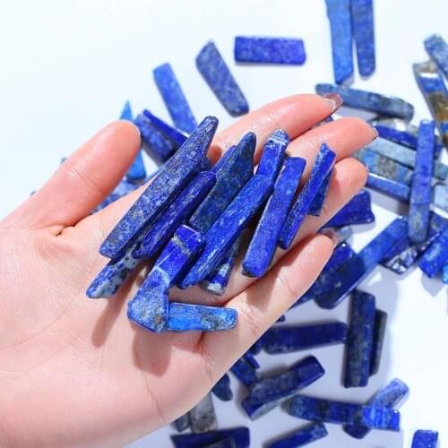MOKAGY Raw Natural Blue Crystal Gemstone Lapis Laziuli Quartz Strip Stone 30mm-50mm for Sale