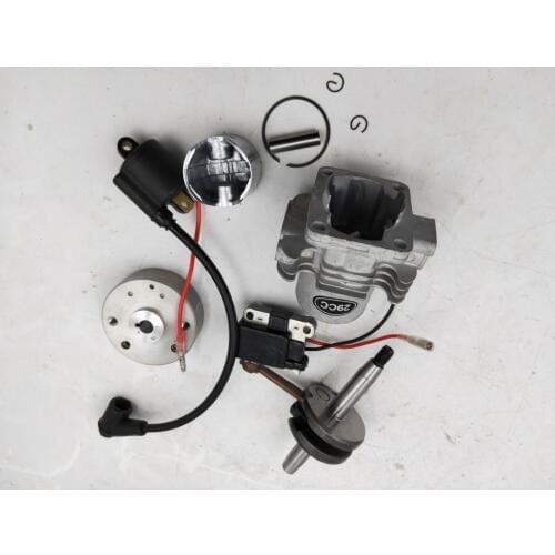 4 Hole 29cc Cylinder Kit with Igntion Coil and Stator for Zenoah RCMK Marine Gas Engine G260 G290 PUM Rc Boat Parts