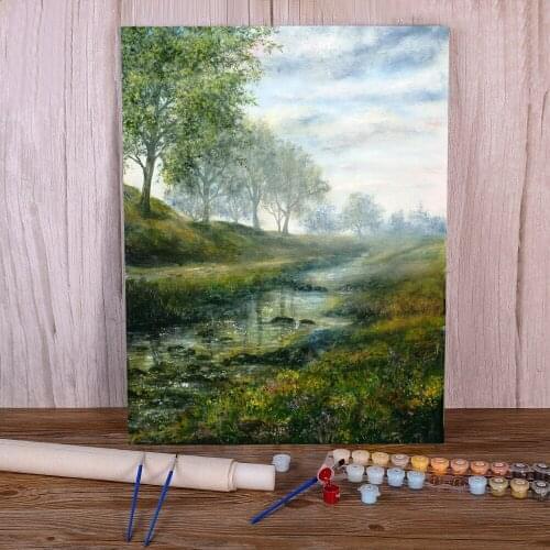 Natural Scenery Der DIY Paint By Numbers Complete Kit Acrylic Paints 40*50 Paiting By Numbers Home Decoration For Wholesale