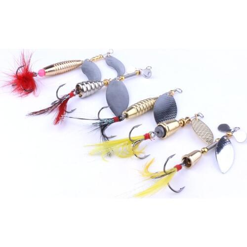 10pcs New Set Sequins Spinner Baits Metal Fishing Lure Fishing Tackle Box High Quality Fishing Wobblers With Treble Hooks