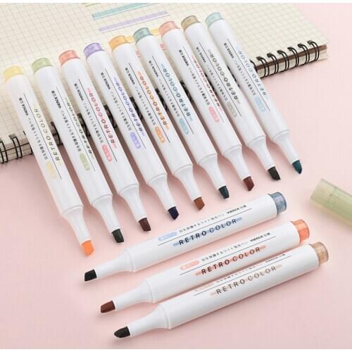 Morandi Color Large Capacity Highlighter Pen Set Oblique Color Marker Pen School Student Graffiti Label DIY Drawing Stationery