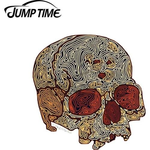 Jump Time 13 x 7.3cm For Vector Skull Car Sticker VAN Personality Laptop Decal Camper Silhouette Windows Auto JDM Assessoires