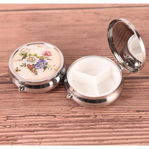 New Portable Pill Box Makeup Storage Container Folding pill case Metal pill cutter Medicine Organizer Hot Sale