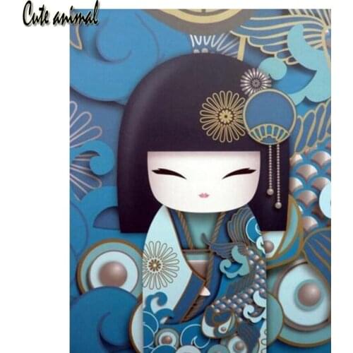 New arrival 5D Diy Diamond Painting Kimono Japanese girl Full square round Resin Diamond Picture Mosaic Needlework home decor