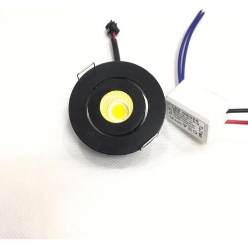 10 Stück 3 W black LED Mini Einbauleuchte Round verstellbarer Spot Deckenlampe 95-265V LED-Schrankleuchte