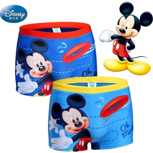 Original Disney Mickey Mouse Childrens Swimming Trunks Boys Swimwear Cartoon Swimming Trunks
