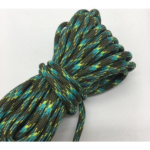 10yds Paracord 550 Parachute Cord Lanyard Rope Mil Spec Type III 7 Strand Climbing Camping Survival Equipment #Green+blue+yellow