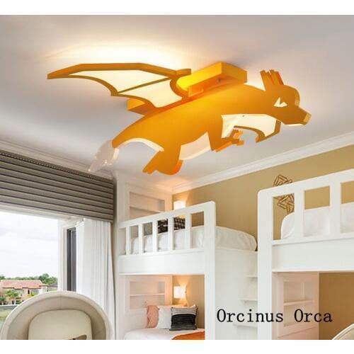 New fire breathing dragon ceiling lamp boy bedroom childrens room lamp cartoon creative led dinosaur ceiling lamp free shipping