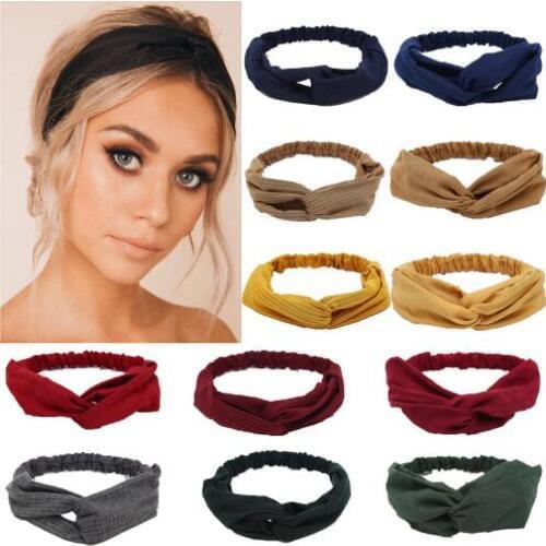 Suede Twist Turban Women Hair Band Bows Elastic Headkerchief Sport Hairbands Head Band Knot Headband for Girls Headwear Headwrap
