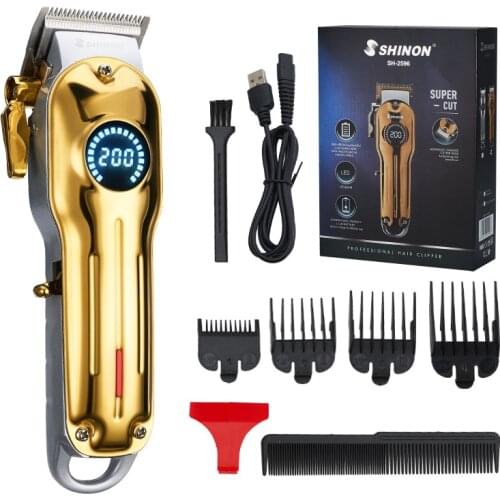 R professional hair trimmer USB rechargeable hair clipper haircut machine oil head clipper white hair carving beard trimmer LCD