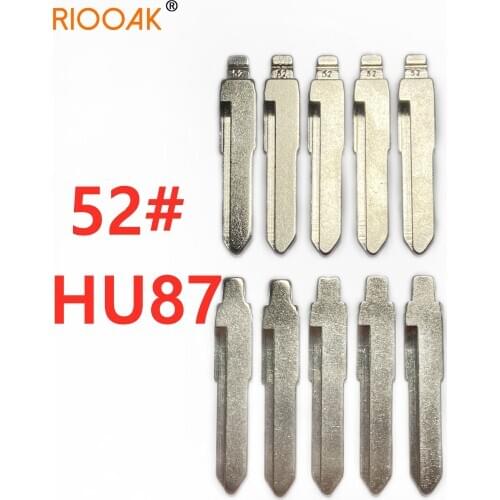 RIOOAK 10 pcs/lot #52 lishi HU87 Metal Blank Uncut Flip KD VVDI Remote Key Blade for Suzuki JIMNY ALTO SWIFT VITARA Mitsubishi