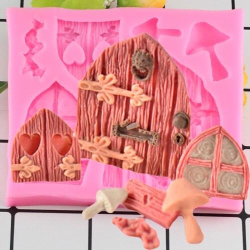 Fairy House Silicone Mold Door Mushroom Fondant Cake Decorating Tools Cupcake Chocolate Gumpaste Candy Resin Clay Mould