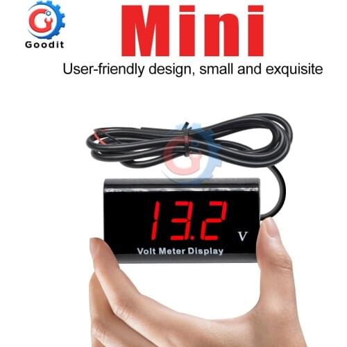 Waterproof voltmeter DC 5V-30V 0.56 inch LED Display Digital Panel Volt Voltage Meter Tester 12V 24V For Car motorcycle IPX6