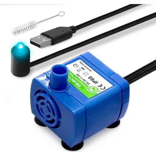 Water Pump LED Light Pet Cat Water Fountain Motor Accessories Replacement for Cat Flowers Drinking Bowl Water Dispenser