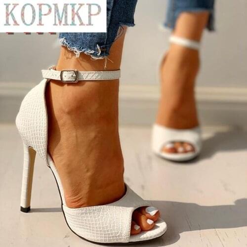 Dropshipping 2020 Summer Sexy New shoes woman High Heels Pumps Sandals Fashion Ladies Increased Stiletto Super Peep Toe shoes 42