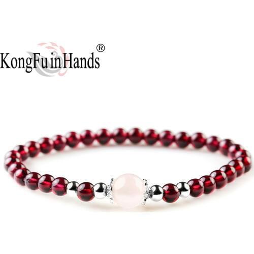 Natural Garnet Bracelet Women Jewelry 925 Sterling silver Bracelet Certificate January Stone Bracelets Birthday gift