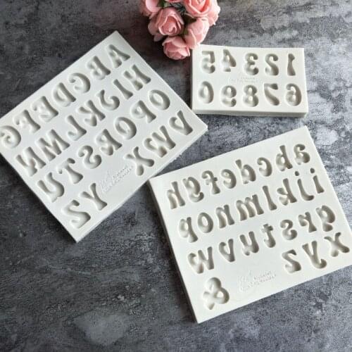 1 Gray Alphanumeric Fudge Silicone Mold Fondant Chocolate Baking Lowercase letters, numbers Cake Fudge Food Silicone Mould