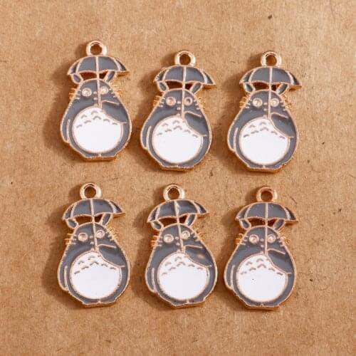 10pcs 13*22mm Enamel My Neighbor Animals Charms for Jewelry Making Earring Pendant Bracelet Necklace Charms DIY Accessories