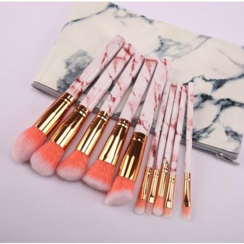 10pcs Makeup Brushes Set Foundation Concealer Blusher Face Powder Eyeliner Eyeshadow Lips Eyebrow Brush Makeup Tools