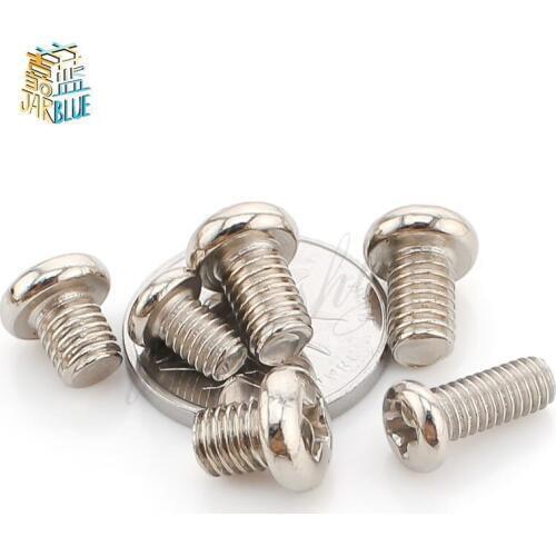 1000PCS M1 M1.2 M1.4 M1.6 Round Head Machine Screws Nickel Plated Electronic Screws GB818