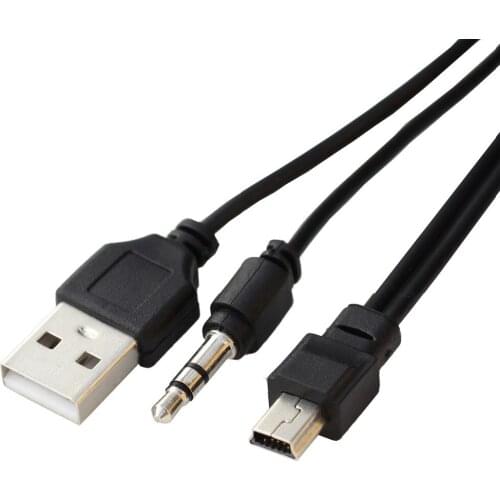 2 in 1 Mini USB to Jack 3.5mm AUX cable/USB Male for Bluetooth speakers