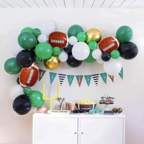 47pcs RugbyBall Foil Helium Balloons Arch Kit Garland Air Globos Sports Birthday Theme Party Decoration Boys Toy Gift Supplies