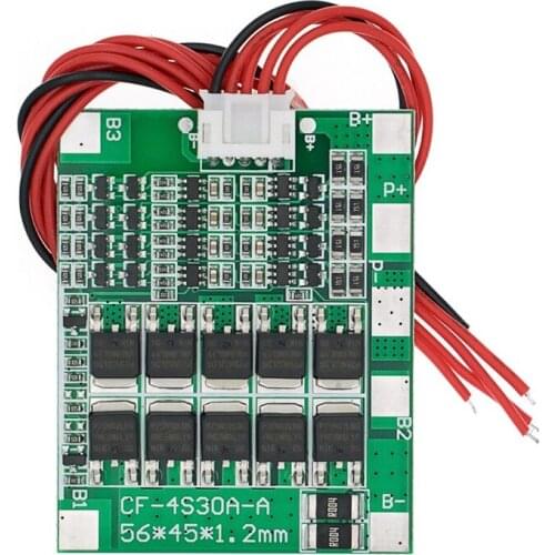 4S 30A 14.8V Li-Ion Lithium 18650 Battery BMS PCB Protection Board Balance Integrated Circuits with Cable