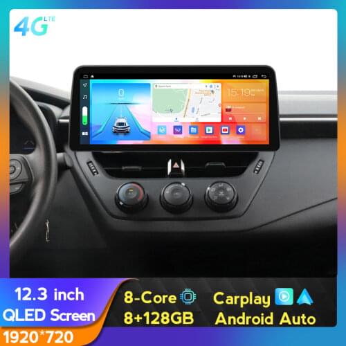 12.3'' Android 10.0 Car GPS Radio Multimedia Player For Toyota Corolla 2019 GPS Stereo 4G Lte QLED 1920*720 Screen Carplay+Auto