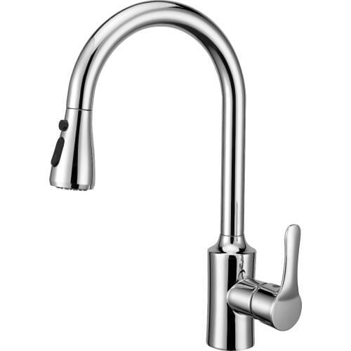 Free Ship Brass hot and cold single Hole kitchen sink faucet tap pull out sprayer Kitchen Mixer deck mounted classic New arrival