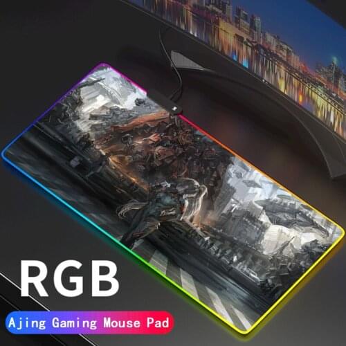 RGB Large Gaming Mouse Pad 900x400mm LED Lighting Mousepad Gamer Computer Desk Mat Pad Girl Gundam Gamer