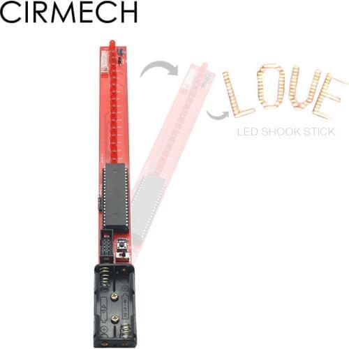 CIRMECH LED shook stick kit flash the word stick microcontroller AT89S52 16 bit LED electronic Flash Stick suite Magic wand