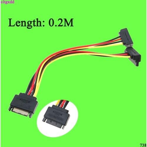 Cltgxdd High Speed Data Transfer Speed SATA Power 15-pin Y-Splitter Cable Adapter Male to Female for HDD Hard Drive Jun22