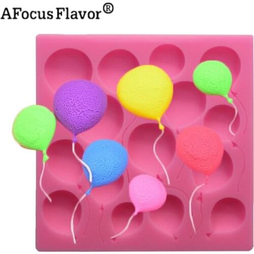 Birthday Balloon Pattern Shape Food Grade fondant cake soap clay Silicone Mold Cooking baking handmade DIY gift kitchen decorati